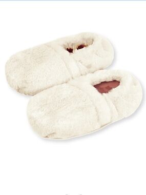 Microwave Slippers Plush Lavender Flaxseed Heated Spa Gift Cream NEW